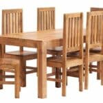 tokonoma dining set with 6 wooden chairs